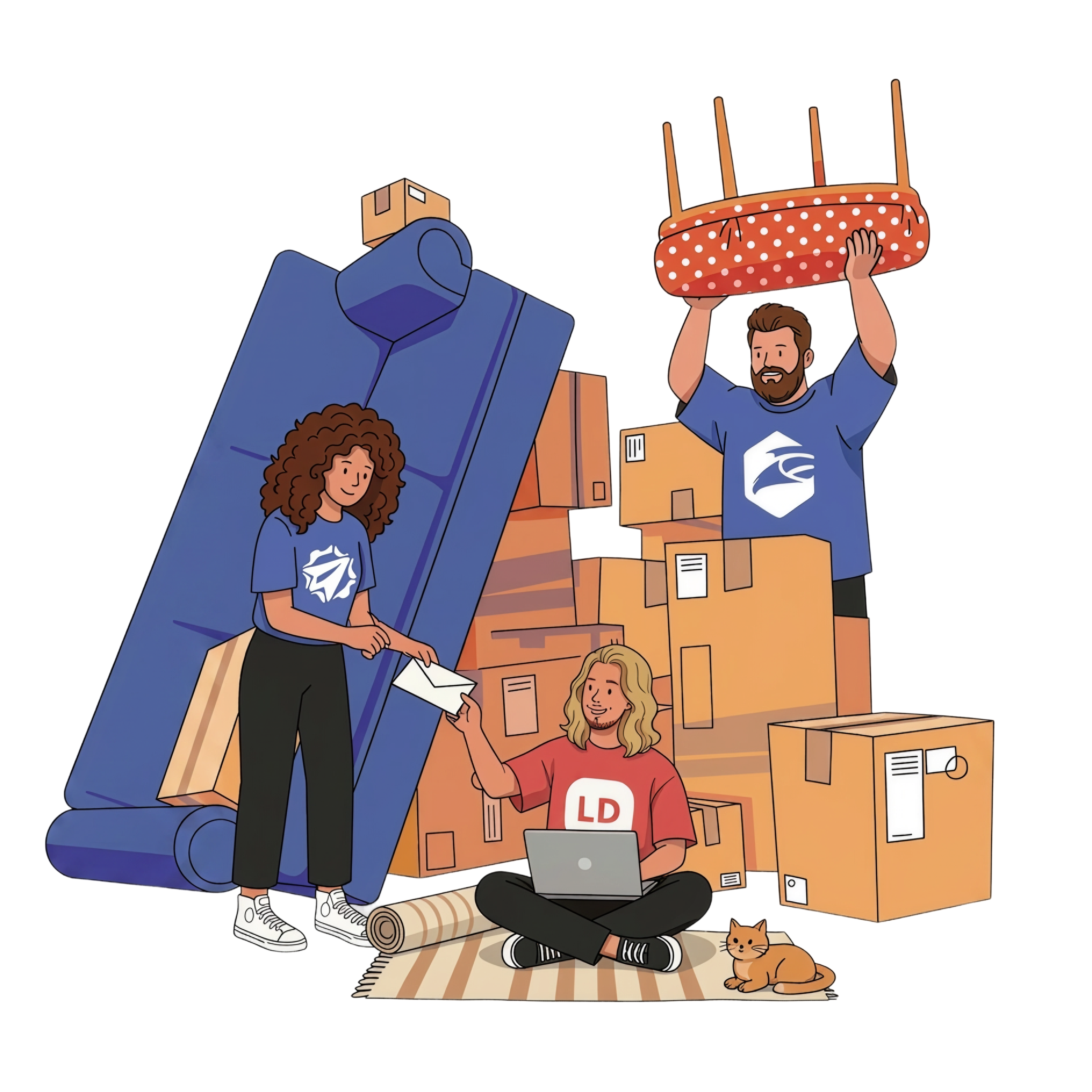 Иллюстрация бригады срочного переезда